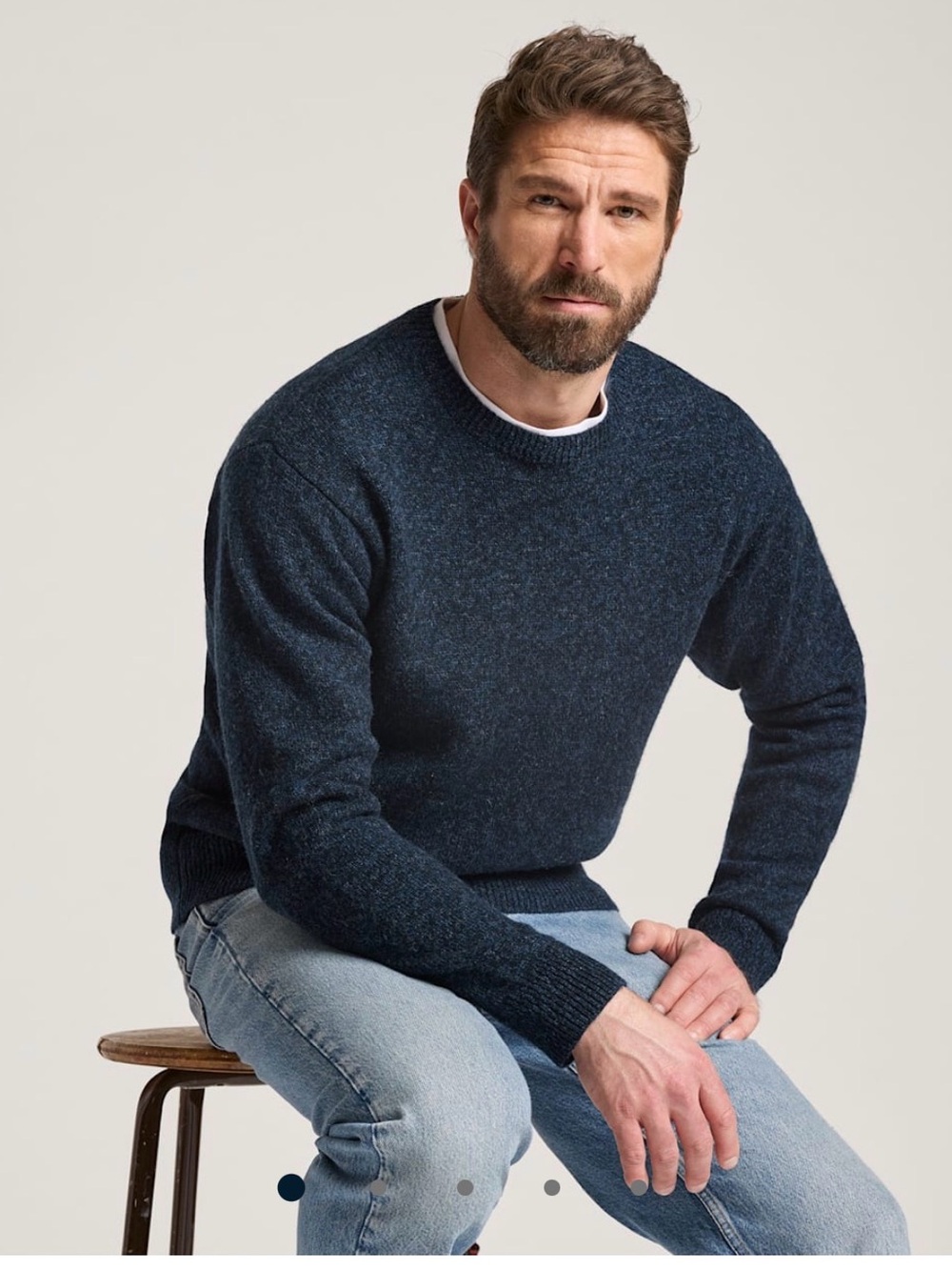 Pendleton Men's Shetland collection crew sweater jumper. Indigo xl